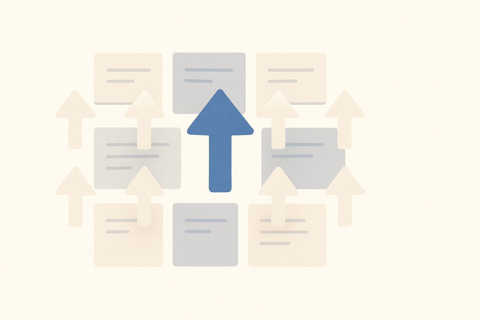 Multiple arrows rising among abstract shapes, representing job title response trends for 2026
