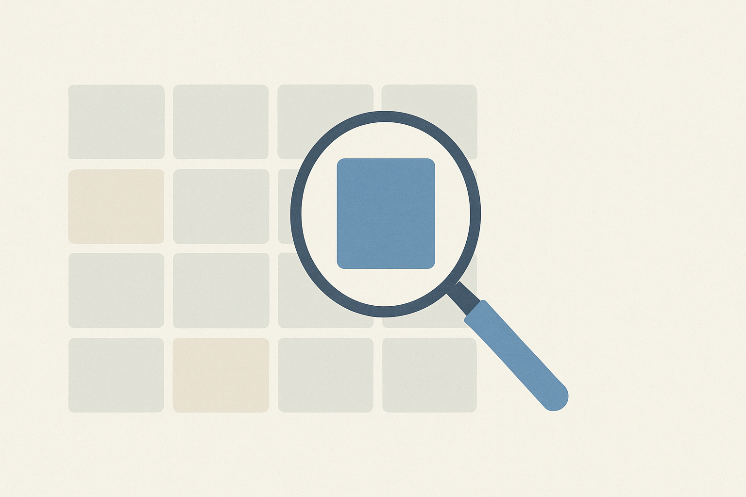 A magnifying glass focuses on a single job posting among many options