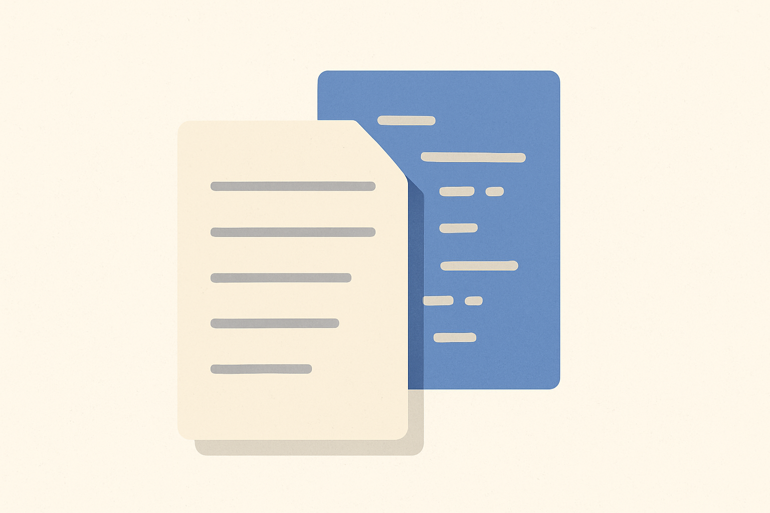 A traditional letter page overlapping with a digital-patterned cover letter, symbolizing AI and human-written comparison.