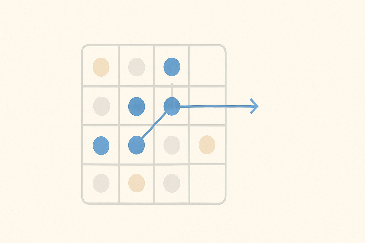 An abstract grid with highlighted dots representing automated job applications