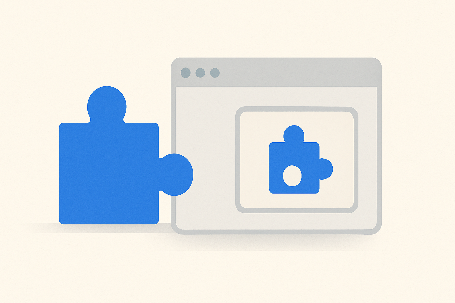 A Chrome browser window with an abstract extension icon and puzzle piece, symbolizing troubleshooting a job application extension