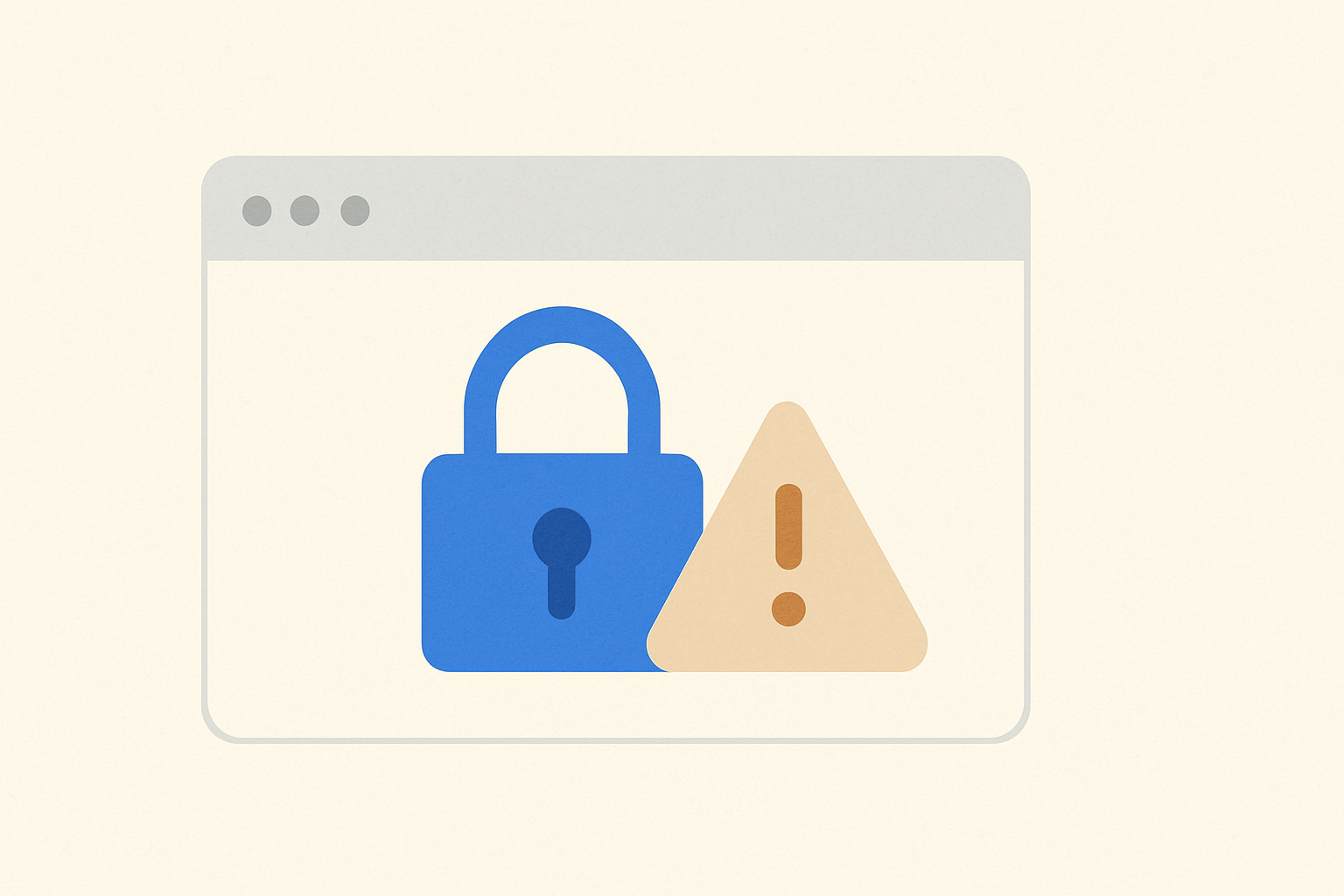 A stylized browser window showing a padlock and warning symbol, representing LinkedIn logout security issues