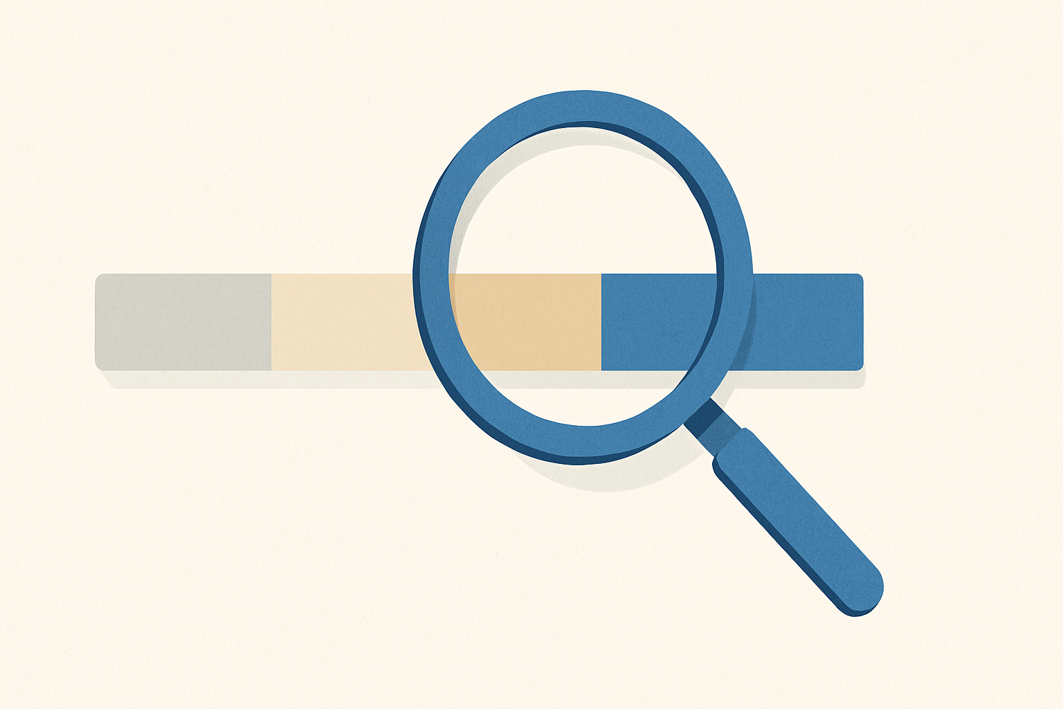 An abstract magnifying glass highlighting a salary range bar with different pay segments