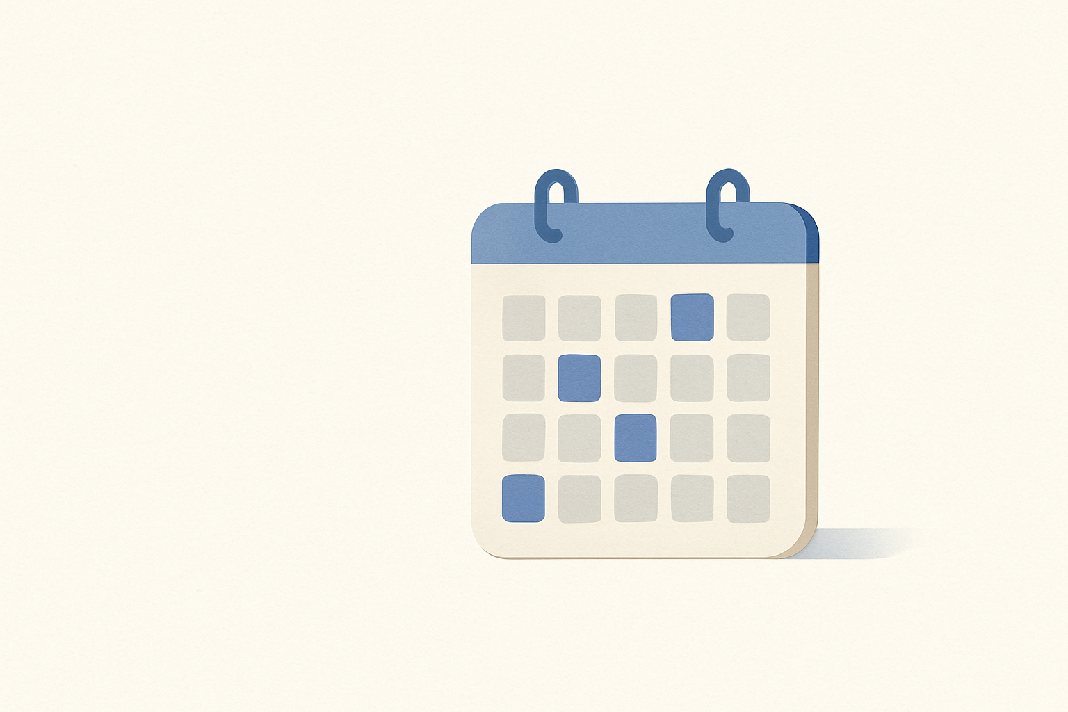 A symbolic calendar page with midweek days highlighted to show peak recruiter reply times
