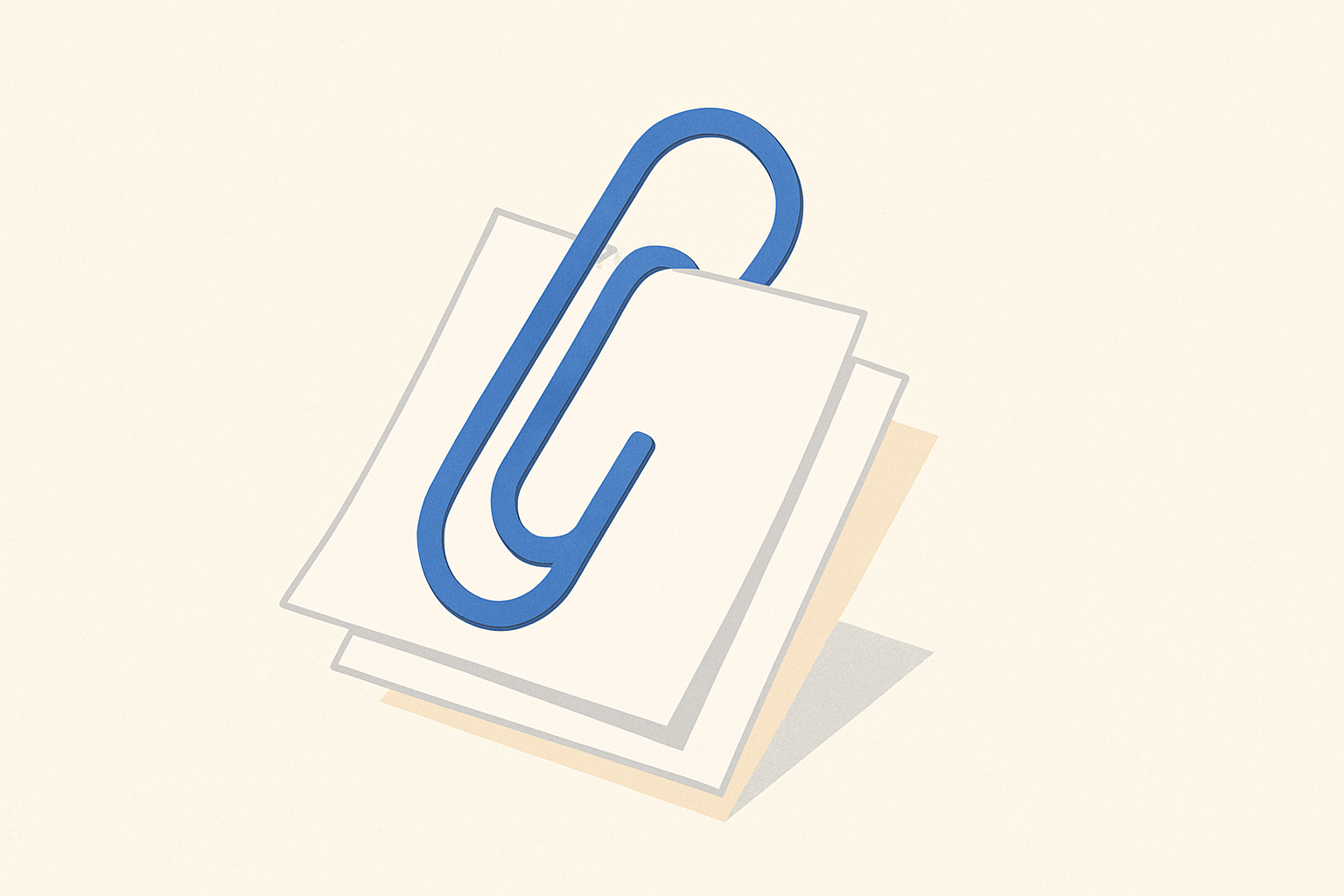 Stack of blank resume pages held together by a paperclip, one page out of alignment